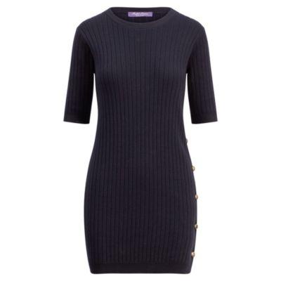 Ralph Lauren Button Cotton-cashmere Tunic Navy