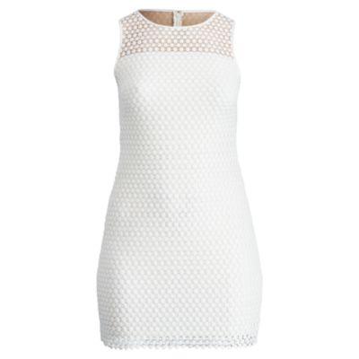 Ralph Lauren Dot-lace Sleeveless Dress White-wheat