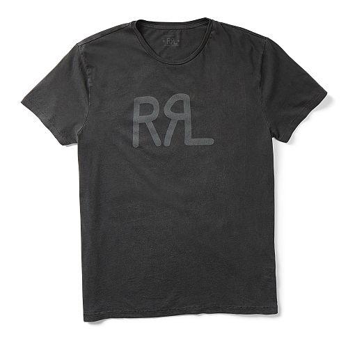 Ralph Lauren Rrl Cotton Jersey Graphic T-shirt Faded Ranch Black