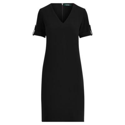 Ralph Lauren Roll-tab-sleeve Shift Dress Polo Black