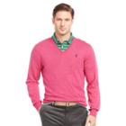 Ralph Lauren Polo Golf Merino Wool V-neck Sweater Preppy Pink Heather
