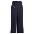 Ralph Lauren Linen-blend Wide-leg Pant Indigo Blue