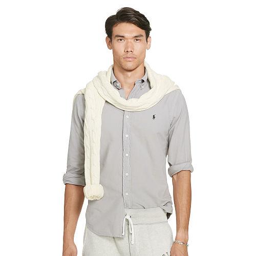 Polo Ralph Lauren Slim Garment-dyed Oxford Shirt Quartz Grey