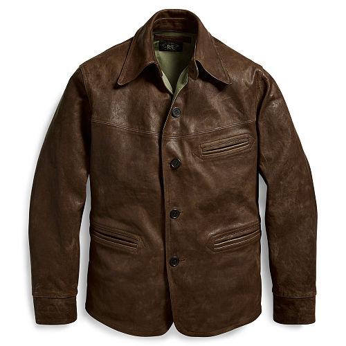 Ralph Lauren Rrl Leather Car Coat