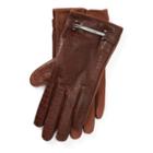 Ralph Lauren Crocodile-embossed Gloves Chocolate