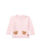 Ralph Lauren Bear-pocket Cotton Sweater Hint Of Pink Heather 3m