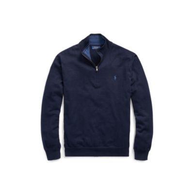 Ralph Lauren Cotton Half-zip Sweater Hunter Navy 2x Big