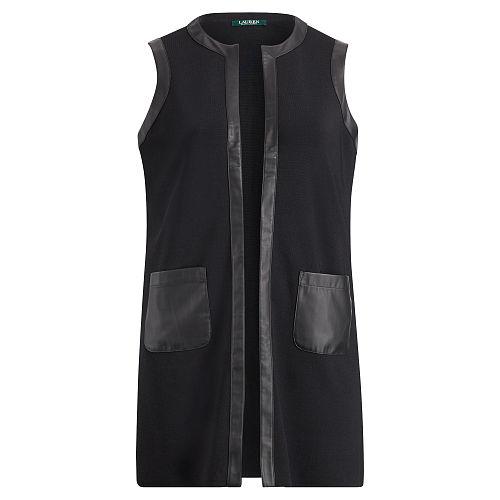 Ralph Lauren Lauren Woman Faux Leather-trim Vest