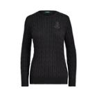 Ralph Lauren Crest Cable-knit Sweater Polo Black Sp