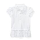 Ralph Lauren Eyelet-hem Mesh Polo Shirt White 18m