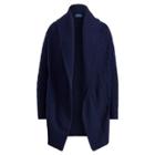 Ralph Lauren Cashmere Cable Shawl Cardigan Hunter Navy