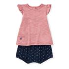 Ralph Lauren Striped Top & Bloomer Set Nantucket Red/deckwash Wh 12m