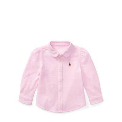 Ralph Lauren Cotton Oxford Shirt Carmel Pink/white 3m