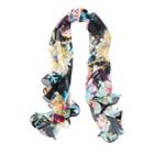 Ralph Lauren Lauren Leandra Ruffled Chiffon Scarf Black