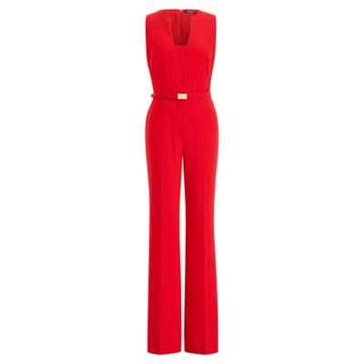 Ralph Lauren Crepe Wide-leg Jumpsuit Lipstick Red 2p