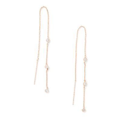 Ralph Lauren Threader Crystal Earrings Rose Gold