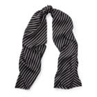 Ralph Lauren Chevron-stripe Silk Scarf Black