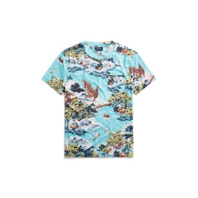 Ralph Lauren Classic Fit Cotton T-shirt Landscape Hawaiian 1x Big