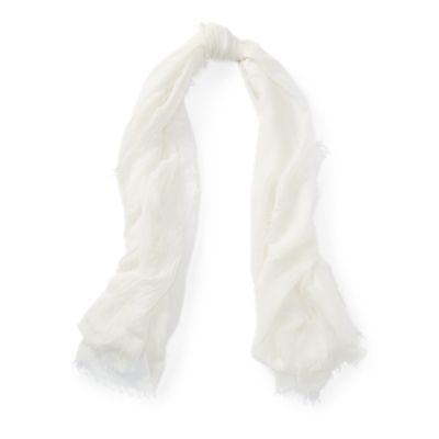 Ralph Lauren Frayed Scarf Clubhouse Cream