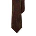 Ralph Lauren Paisley Silk Crepe Narrow Tie Brown/olive