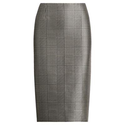 Ralph Lauren Cynthia Glen Plaid Skirt Black/cream