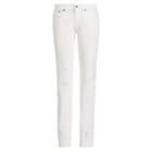 Ralph Lauren 444 Sequined-lace Skinny Jean White Denim Wash