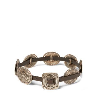 Ralph Lauren Leather Concho Belt Brown