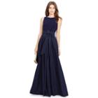 Ralph Lauren Lauren Petite Jersey-taffeta V-back Gown Lighthouse Navy