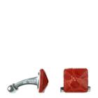 Ralph Lauren Alligator Pyramid Cuff Links Orange/silver
