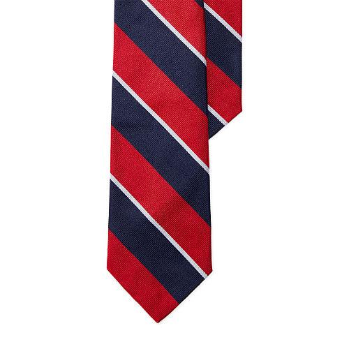 Polo Ralph Lauren Striped Silk Repp Narrow Tie Red