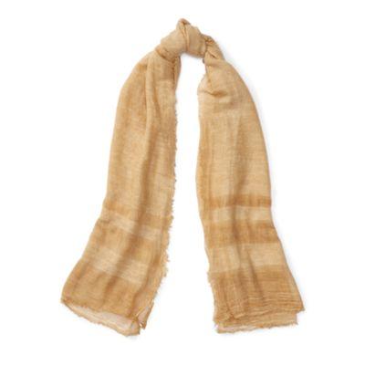 Ralph Lauren Cold-dyed Border-striped Scarf Camel