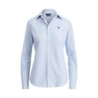 Ralph Lauren *stretch Slim Cotton Shirt 556a Spring Blue/white