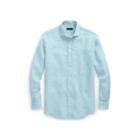 Ralph Lauren Classic Fit Linen Shirt Turquoise/white 1x Big