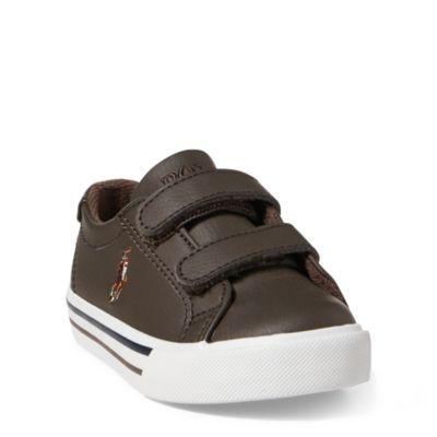 Ralph Lauren Slater Faux-leather Ez Sneaker Chocolate