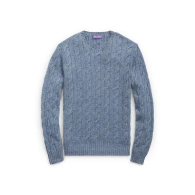 Ralph Lauren Cable-knit Cashmere Sweater Supply Blue Melange