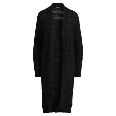 Ralph Lauren Cable Open-front Cardigan Polo Black