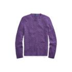 Ralph Lauren Cable-knit Cashmere Sweater Morgan Purple Heather