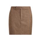 Ralph Lauren Houndstooth Tweed Miniskirt Brown/camel Houndstooth