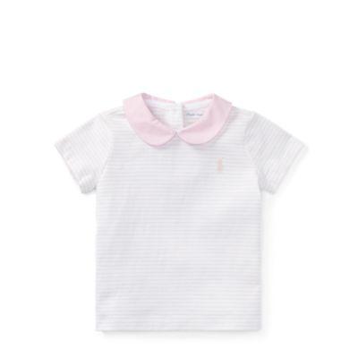 Ralph Lauren Striped Cotton Jersey Top Delicate Pink/white 12m