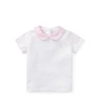 Ralph Lauren Striped Cotton Jersey Top Delicate Pink/white 12m