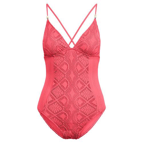 Polo Ralph Lauren Crocheted-overlay One-piece