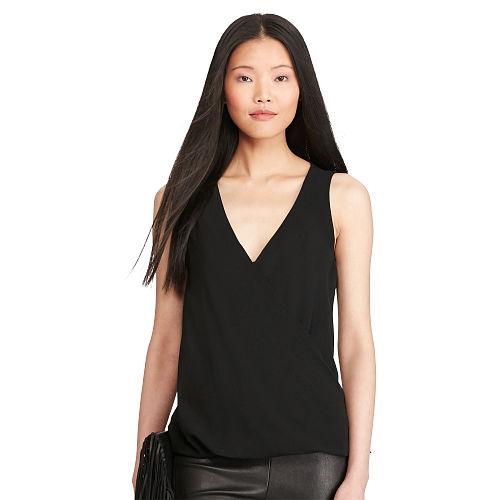 Polo Ralph Lauren Georgette-front Jersey Top Polo Black