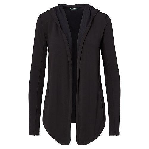 Ralph Lauren Lauren French Terry Open-front Jacket Polo Black