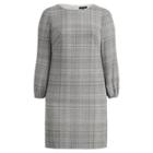 Ralph Lauren Glen Plaid Shift Dress Ivory/black