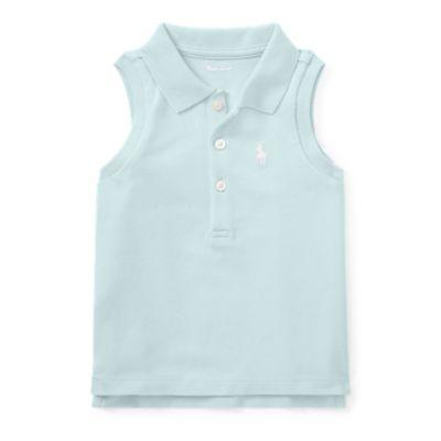 Ralph Lauren Mesh Sleeveless Polo Shirt Crystal Blue 18m