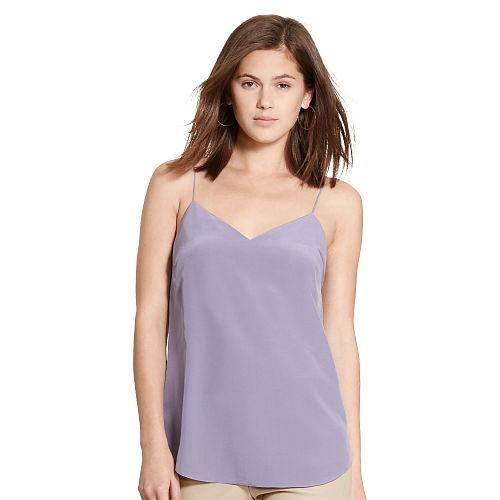 Polo Ralph Lauren Silk Spaghetti-strap Tank Rustic Violet