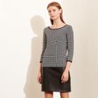 Ralph Lauren Lauren Houndstooth Drop-waist Dress Black Multi