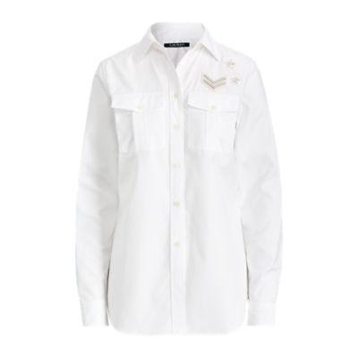 Ralph Lauren Bullion-patch Poplin Shirt White