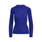 Ralph Lauren Ribbed Silk Crewneck Sweater Royal Blue