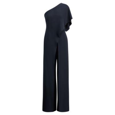 Ralph Lauren Margerie Silk Jumpsuit Navy